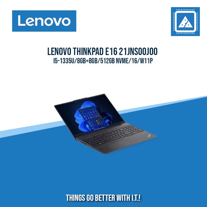 LENOVO THINKPAD E16 21JNS00J00 I5-1335U/8GB+8GB/512GB NVME | BEST FOR STUDENTS AND FREELANCERS LAPTOP LENOVO THINKPAD E16 21JNS00J00 I5-1335U/8GB+8GB/512GB NVME | BEST FOR STUDENTS AND FREELANCERS LAPTOP